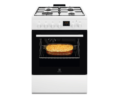 Kuchenka gazowo-elektryczna ELECTROLUX LKK660222W Termoobieg, SteamBake, AquaClean, 60cm